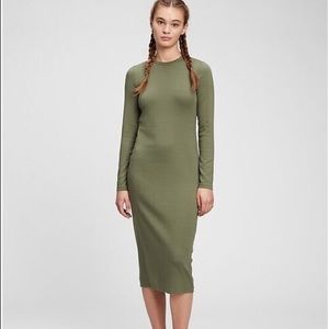 GAP midi jersey green dress size small